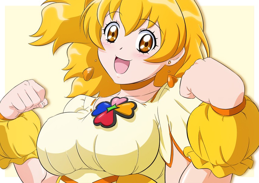 yamabuki inori and cure pine (precure and 1 more) drawn by fuchi_(nightmare)
