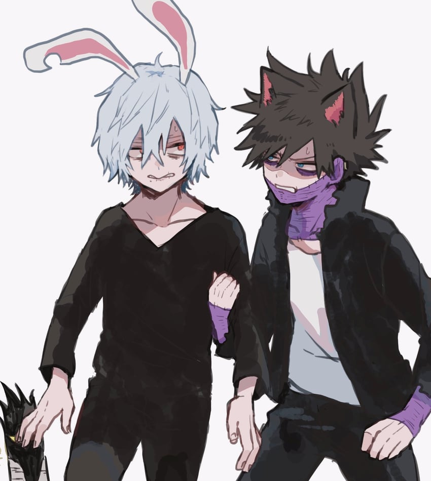 dabi, shigaraki tomura, and kurogiri (boku no hero academia) drawn by ametaro_(ixxxzu)