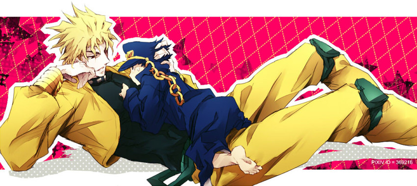 kujo jotaro and dio brando (jojo no kimyou na bouken and 1 more) drawn by ankai_(rappelzankai)