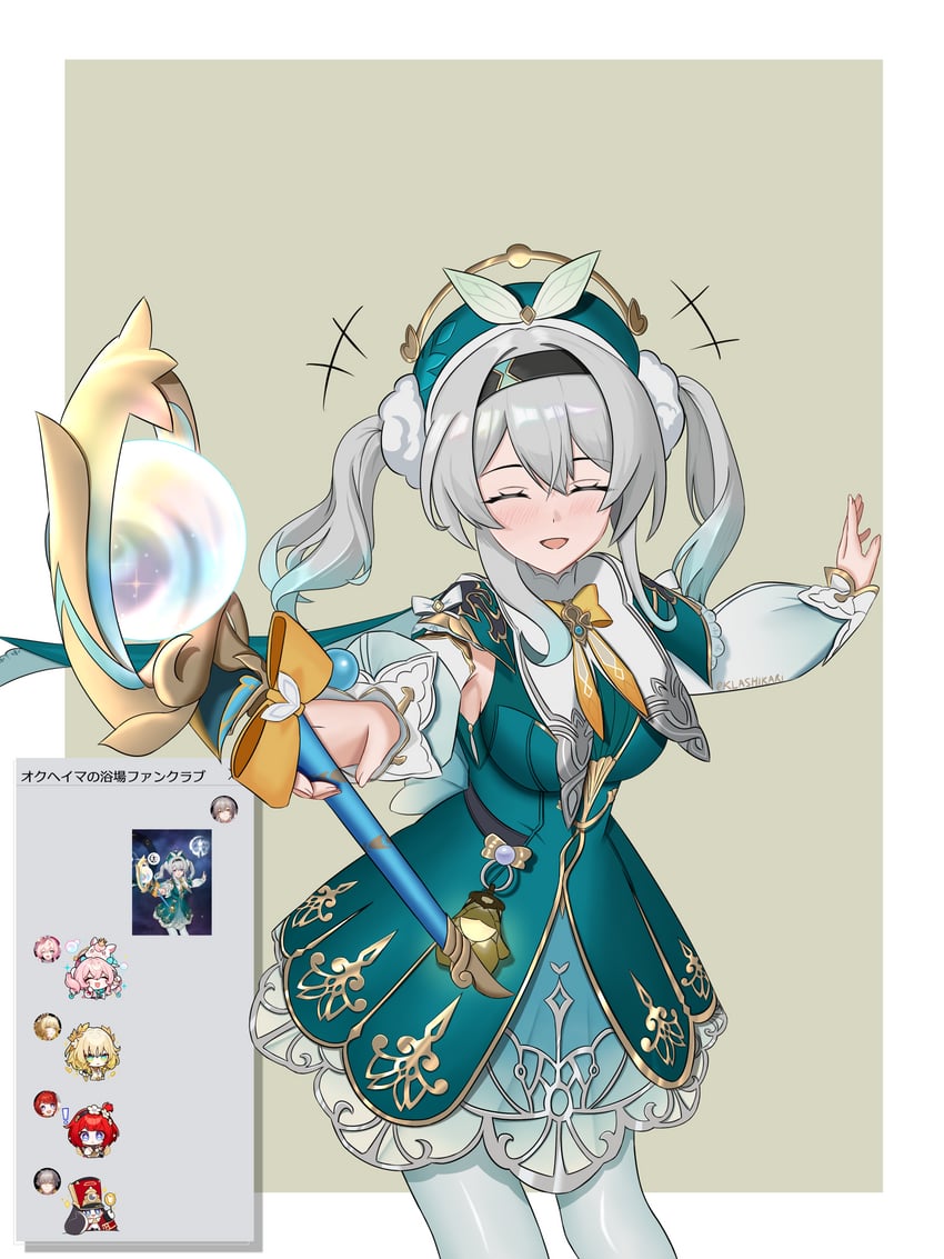 trailblazer, firefly, stelle, caelus, phainon, and 4 more (honkai and 1 more) drawn by klashikari