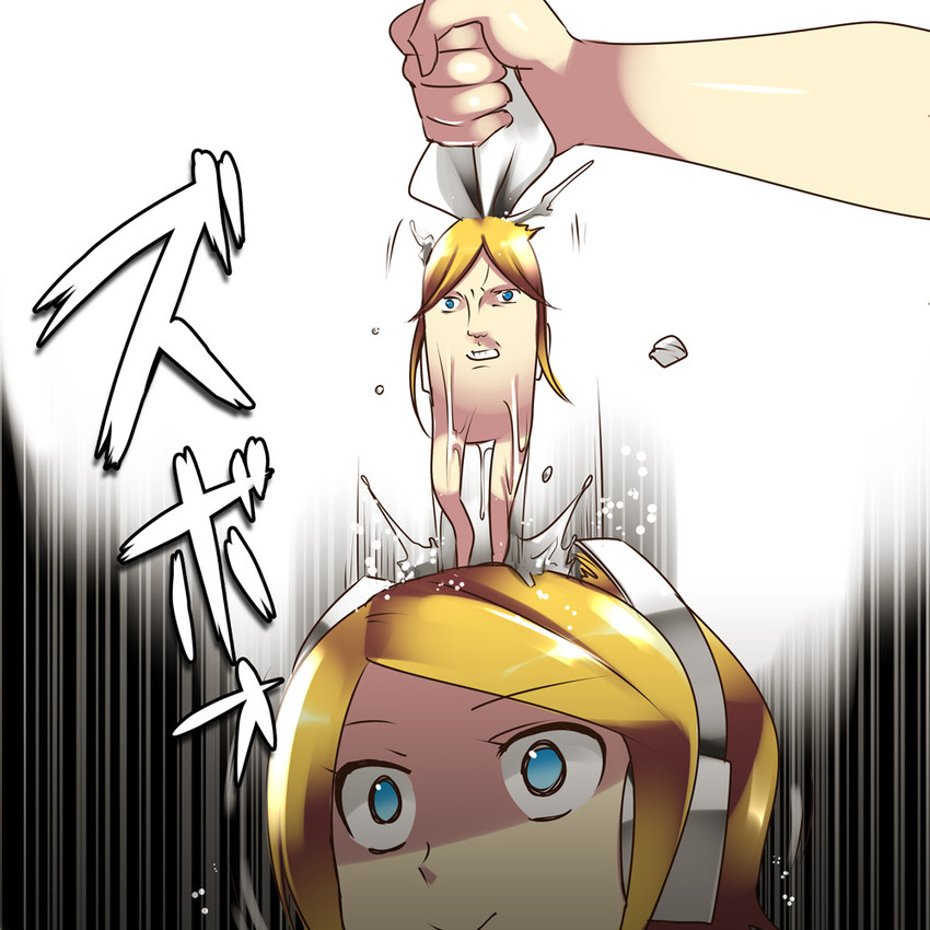 kagamine rin and rin no youchuu (vocaloid) drawn by caffein