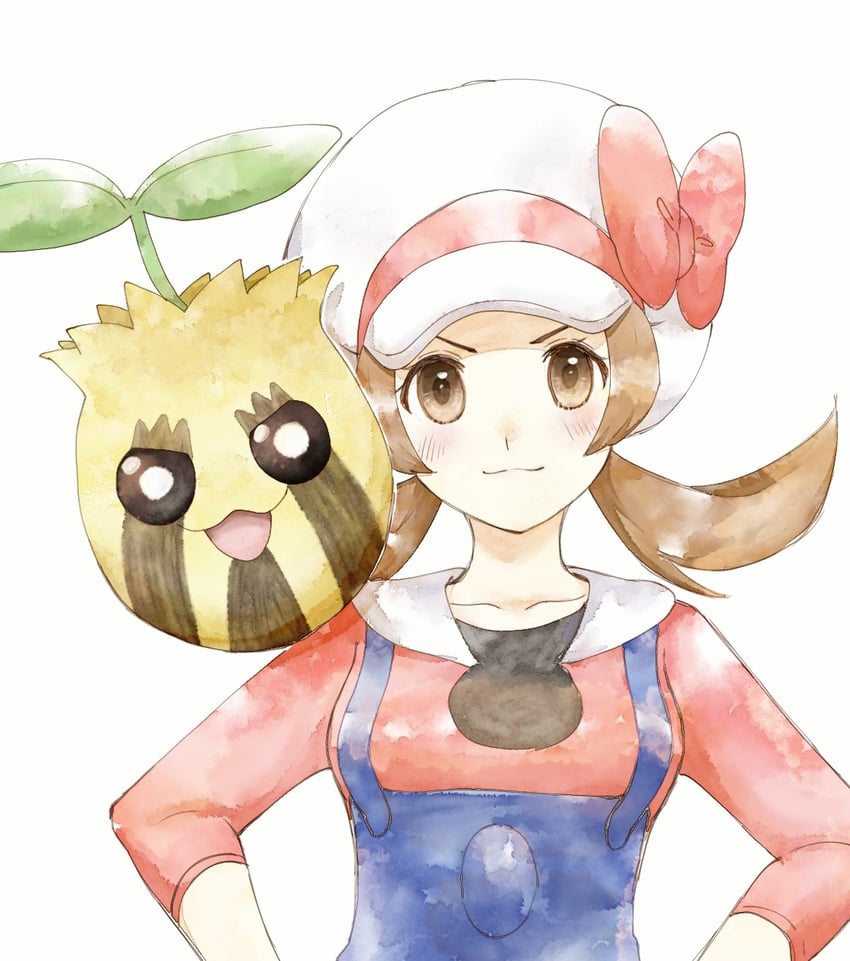 lyra and sunkern (pokemon and 1 more) drawn by asuka_rkgk