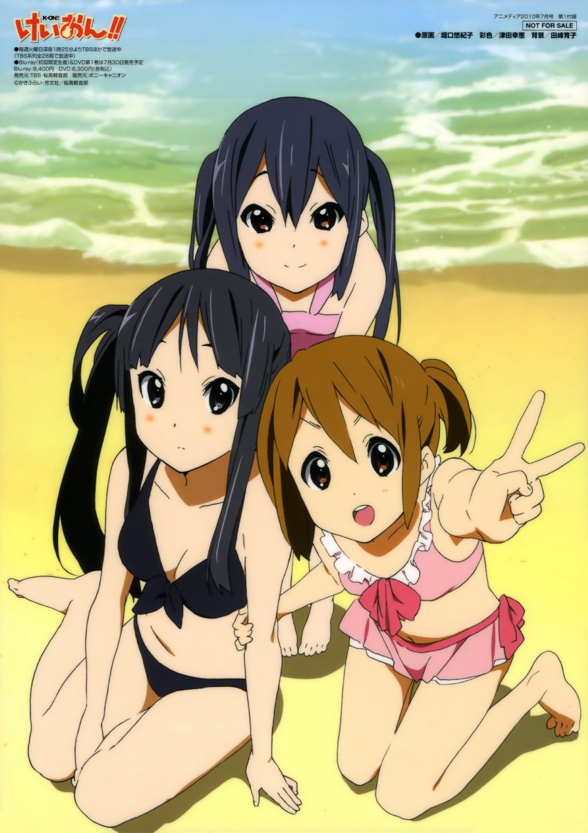 akiyama mio, nakano azusa, and hirasawa yui (k-on!) drawn by horiguchi_yukiko
