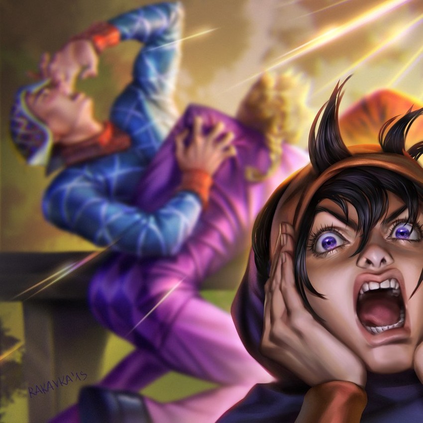giorno giovanna, guido mista, and narancia ghirga (jojo no kimyou na bouken and 2 more) drawn by rakavka