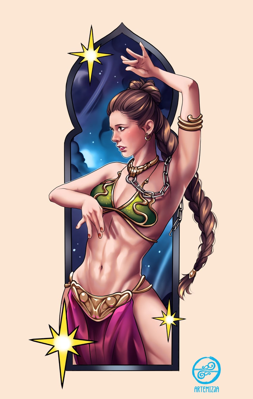 princess leia and huttslayer leia (star wars) drawn by madbunny