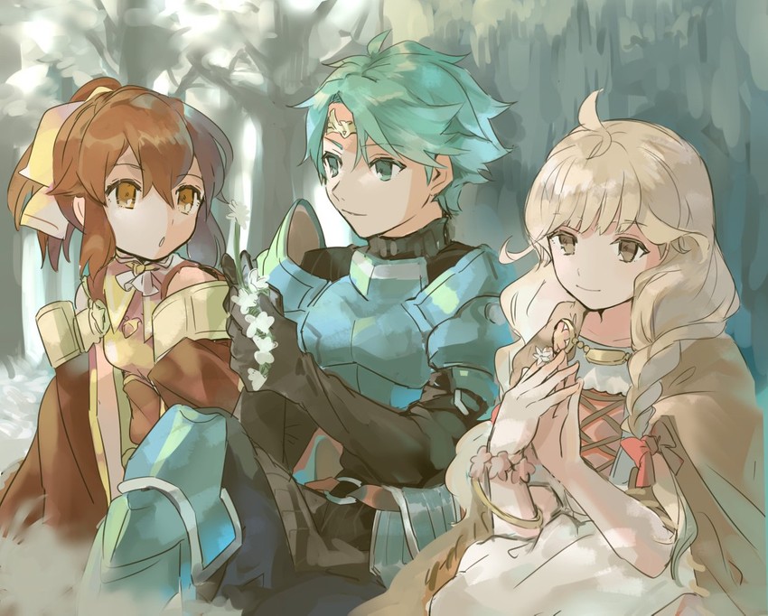 alm, delthea, and faye (fire emblem and 2 more) drawn by hukashin