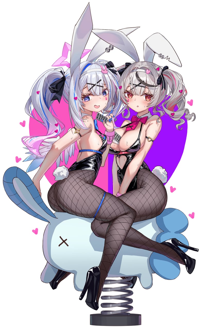 sakamata chloe, amane kanata, and upao (hololive and 2 more) drawn by juu_p