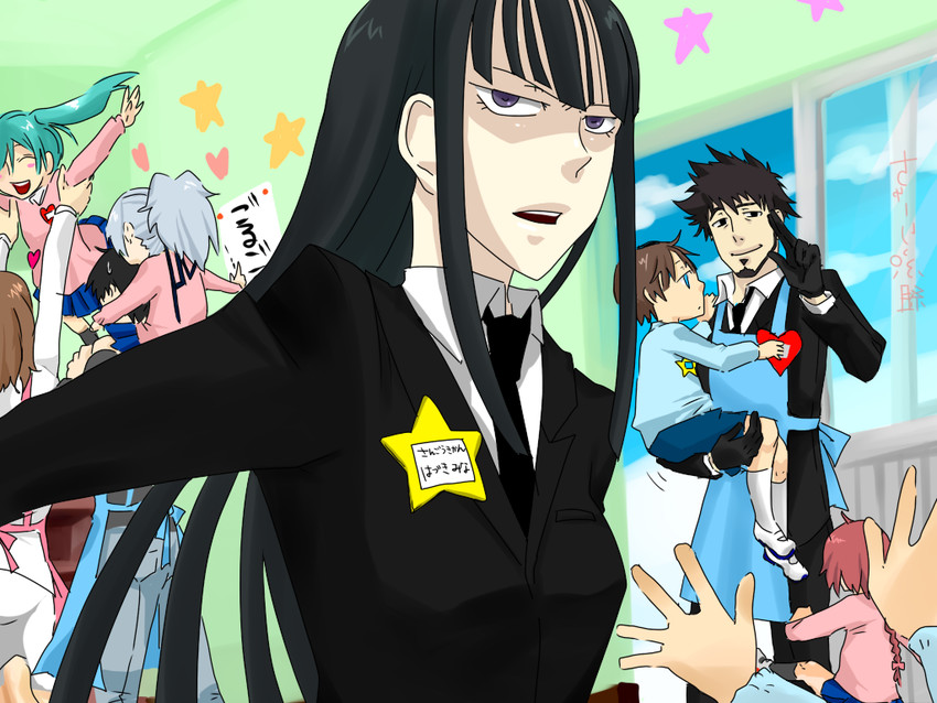 yin, hei, suou pavlichenko, hazuki mina, and shizume genma (darker than black) drawn by hayashi_(gz)