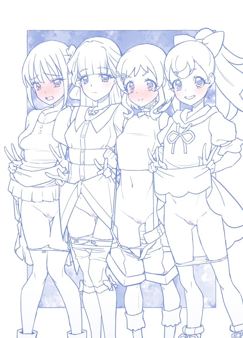 nekoyashiki yuki, inukai komugi, nekoyashiki mayu, and inukai iroha (precure and 1 more) drawn by miyagoe_yoshitsuki