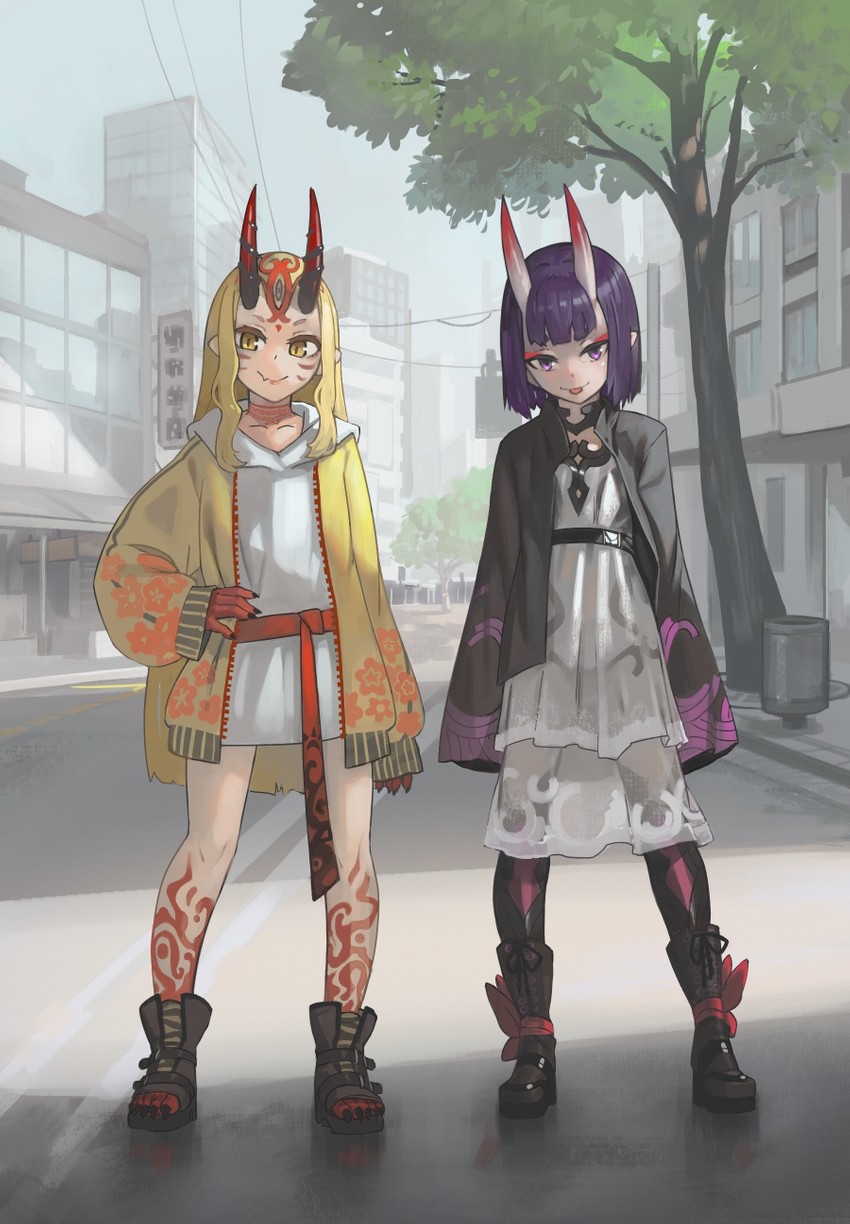shuten douji and ibaraki douji (fate and 1 more) drawn by paintrfiend