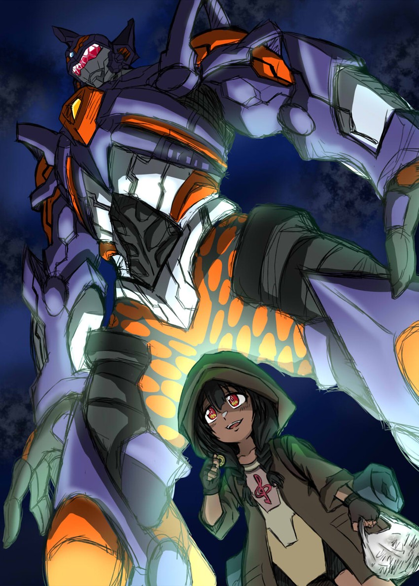 anosillus ii, anti, and gridknight (gridman universe and 1 more) drawn by mafuyu_tora