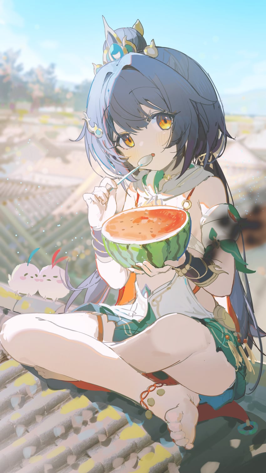 yunli (honkai and 1 more) drawn by coria