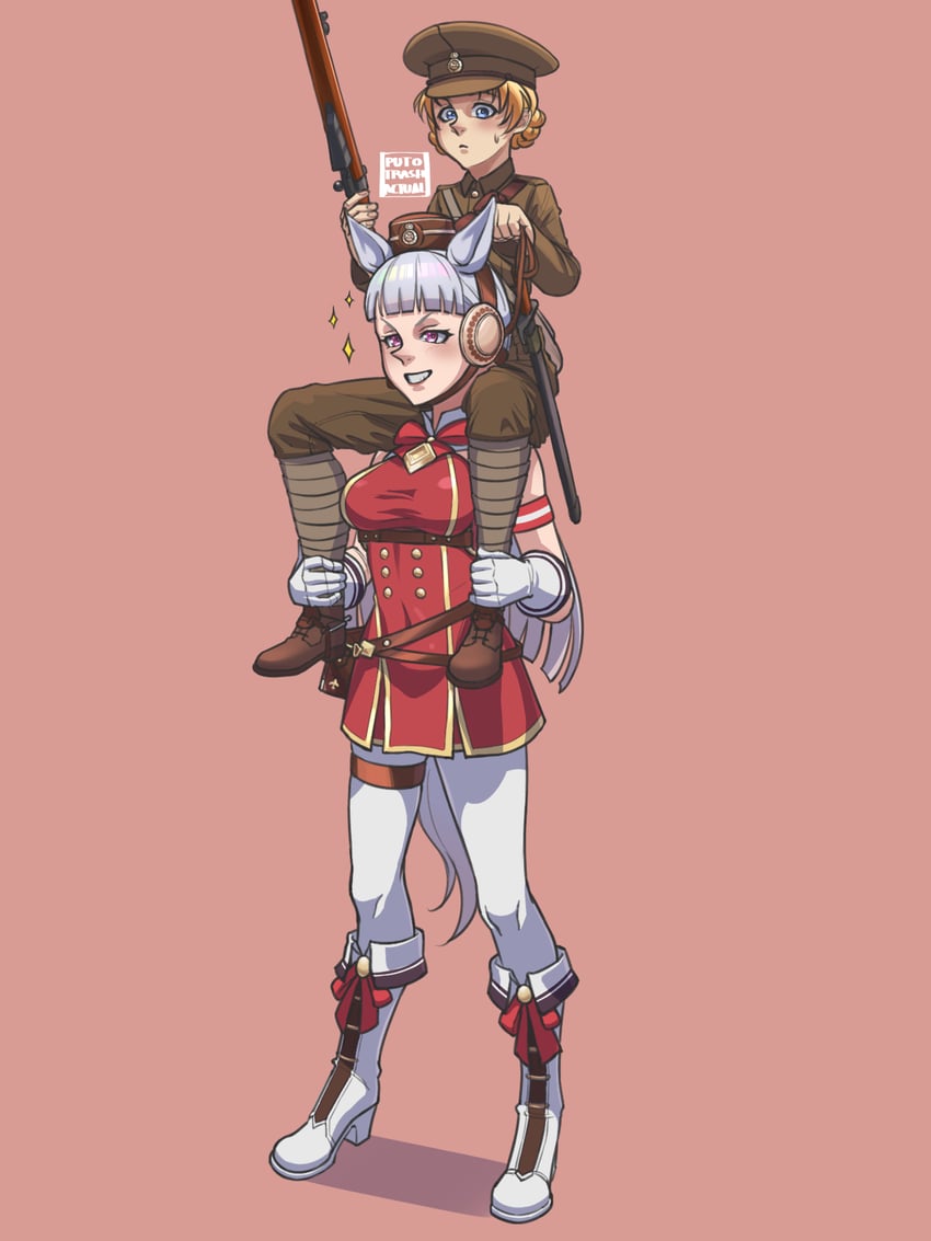 gold ship and orange pekoe (umamusume and 1 more) drawn by puto_trash