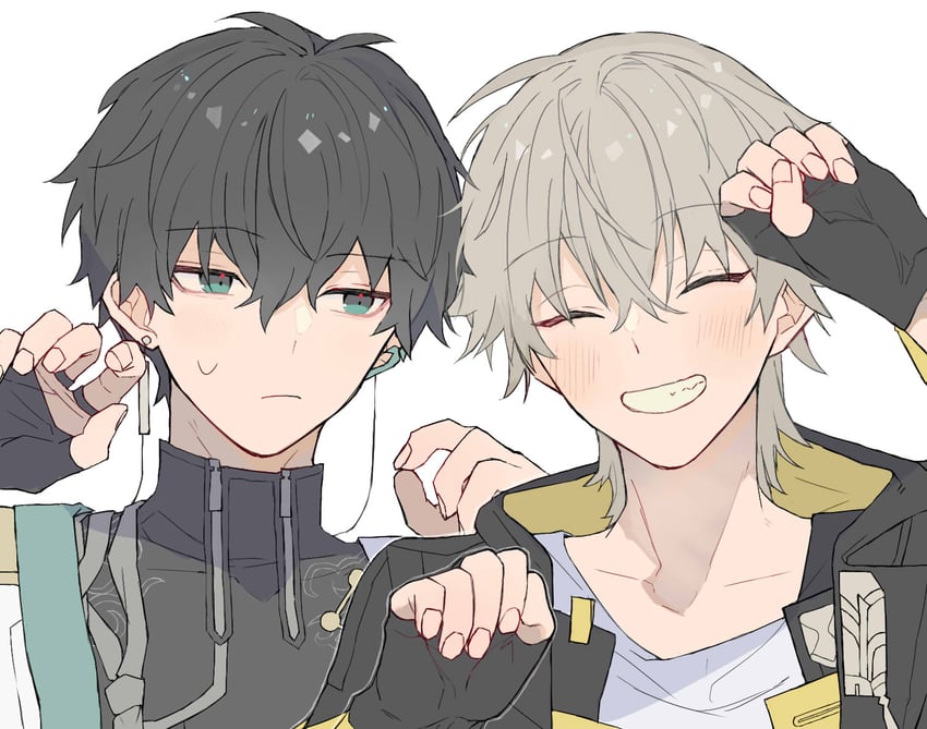 trailblazer, caelus, and dan heng (honkai and 1 more) drawn by iiiiiiitto_all