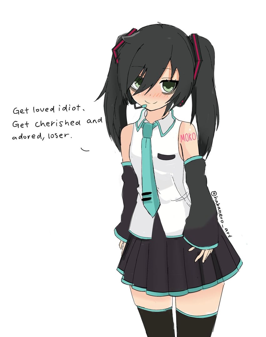 hatsune miku and kuroki tomoko (vocaloid and 1 more) drawn by habanero_art