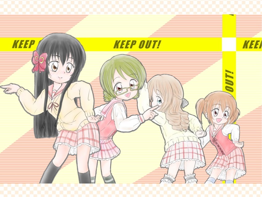 minamoto chikaru, hyuuga kizuna, natsume remon, and byakudan kagome (galaxy angel and 2 more) drawn by yoshimi50