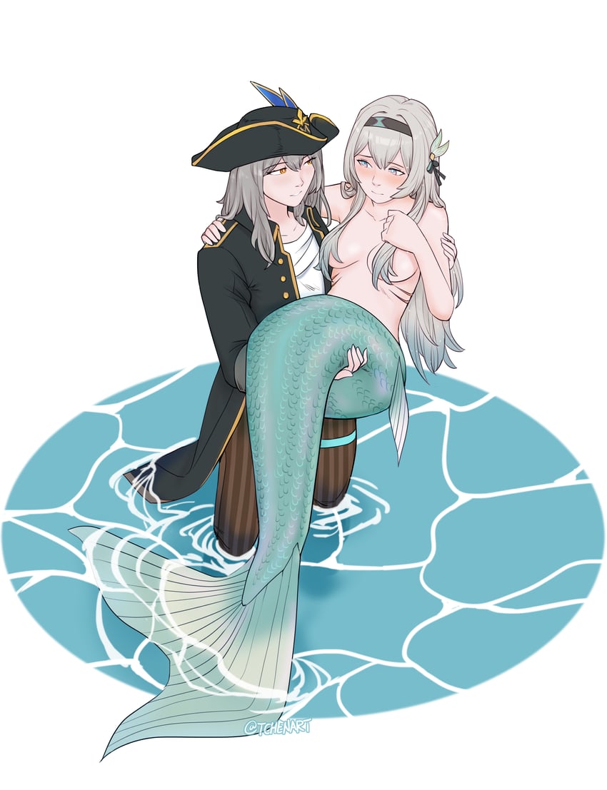 trailblazer, firefly, and stelle (honkai and 1 more) drawn by tchenart