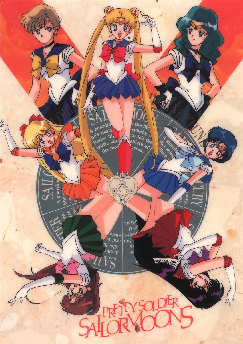 tsukino usagi, sailor moon, mizuno ami, aino minako, hino rei, and 9 more (bishoujo senshi sailor moon and 1 more) drawn by tadano_kazuko
