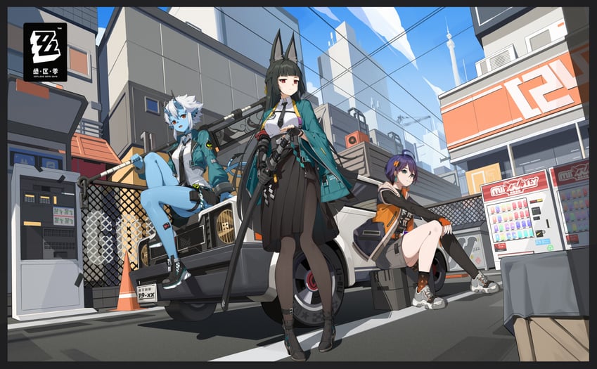 hoshimi miyabi, belle, and soukaku (zenless zone zero) drawn by penguin1007402125