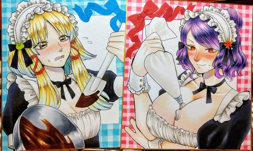 moriya suwako and yasaka kanako (touhou) drawn by whoru