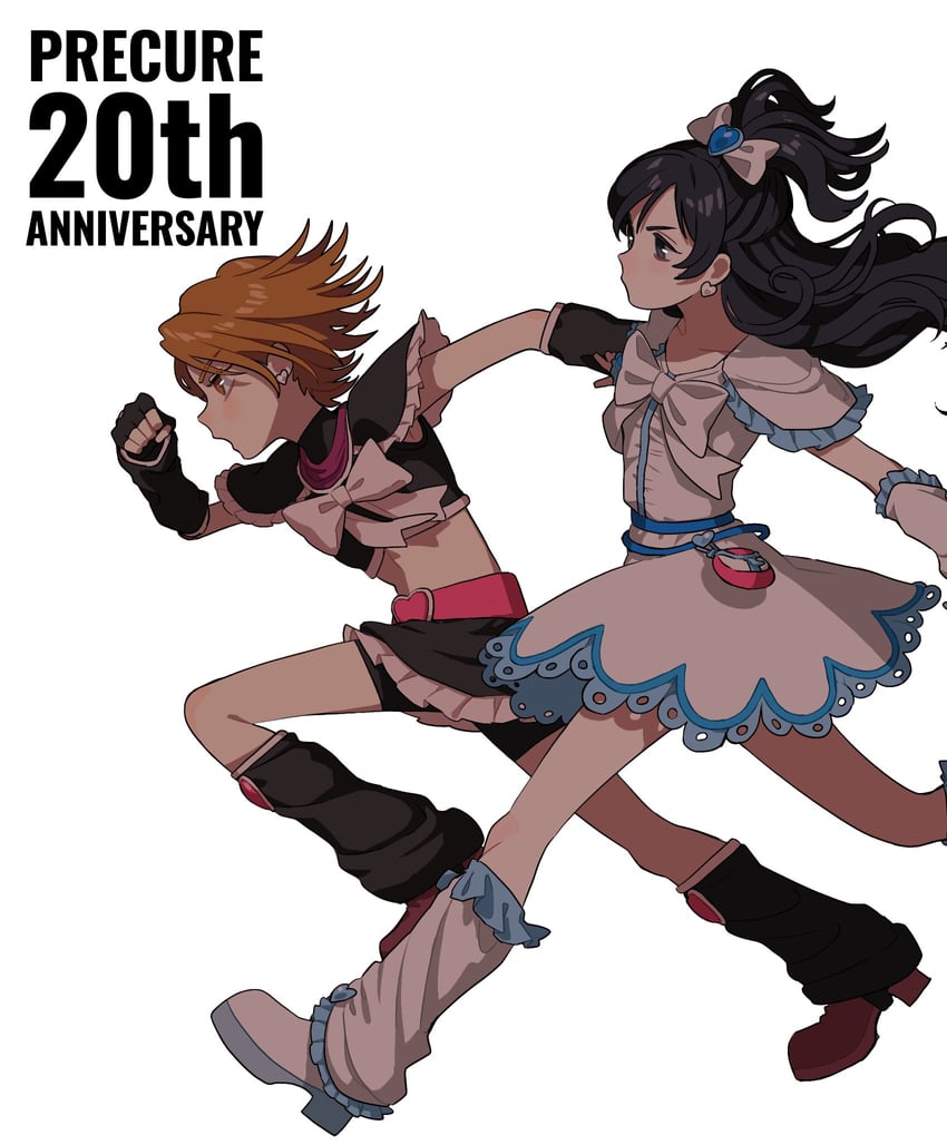 misumi nagisa, yukishiro honoka, cure black, and cure white (precure and 1 more) drawn by yoshioka_suke