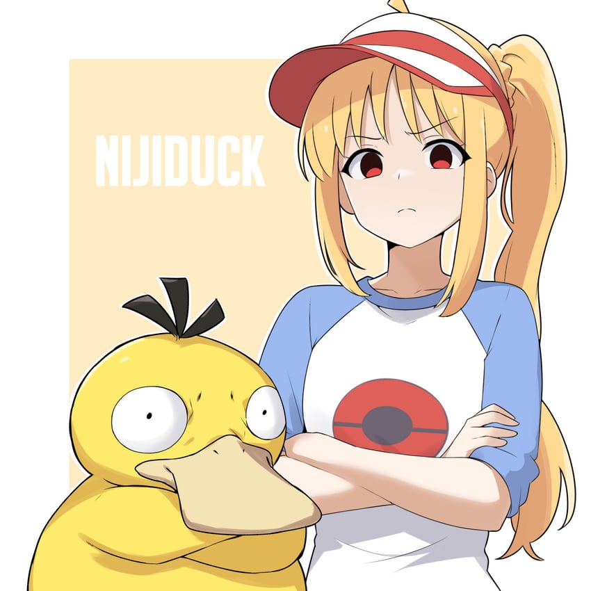 rosa, ijichi nijika, and psyduck (pokemon and 2 more) drawn by amogan