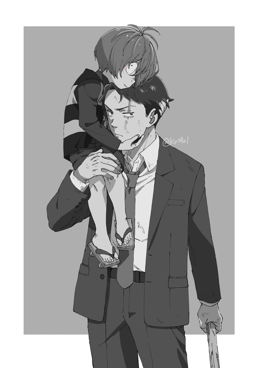 kitarou and mizuki (gegege no kitarou and 1 more) drawn by kiriku_(nakuro)