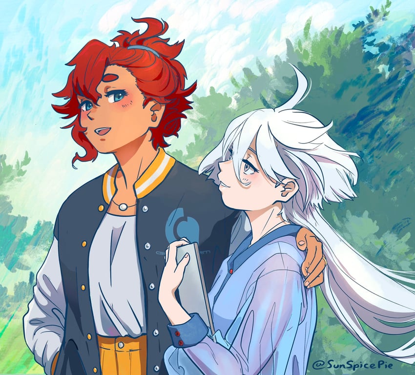 suletta mercury and miorine rembran (gundam and 1 more) drawn by sunspicepie