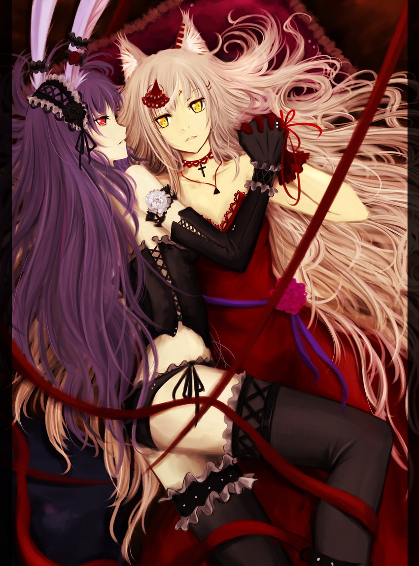 reisen udongein inaba and inubashiri momiji (touhou) drawn by illusionk
