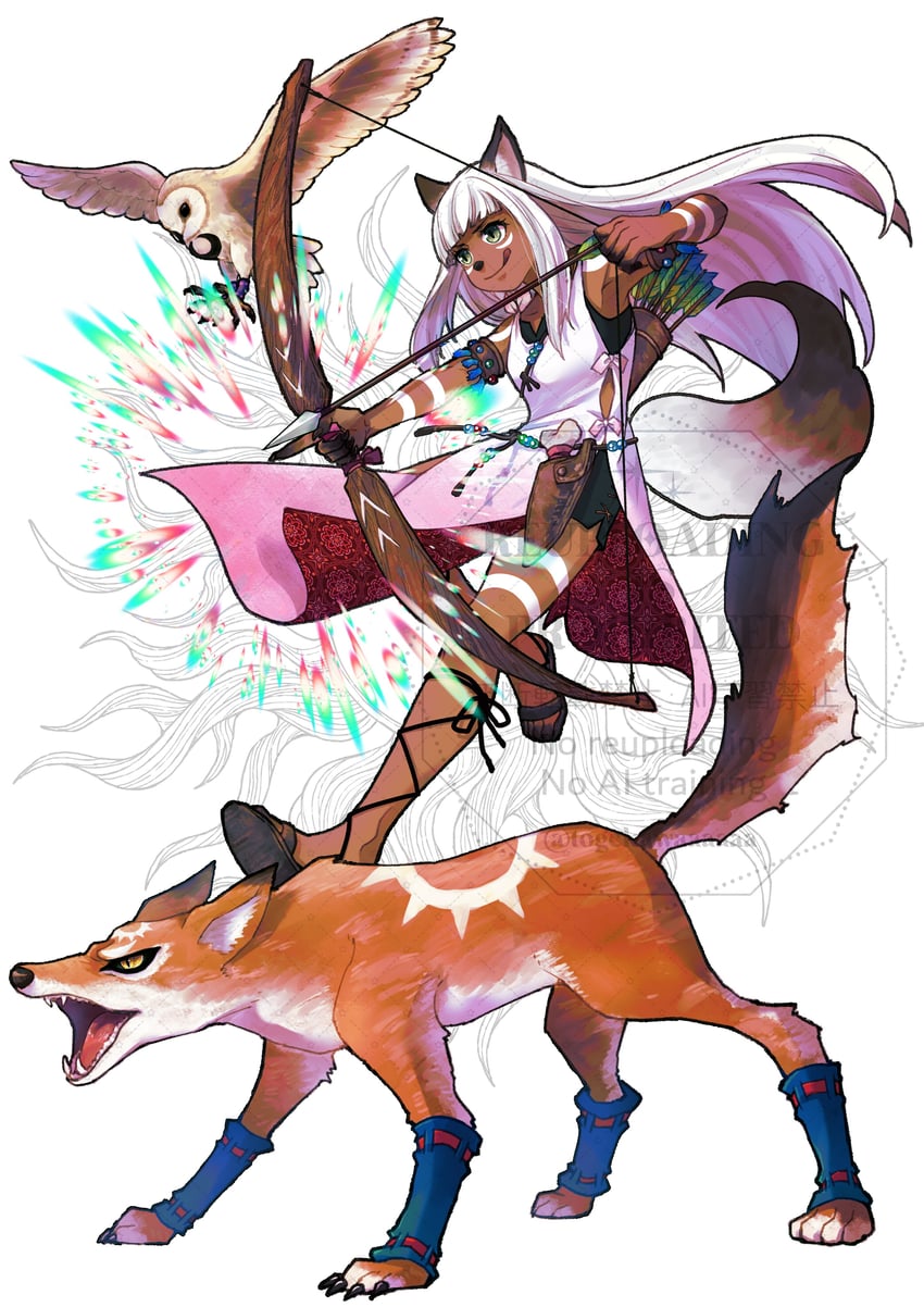 ochette (octopath traveler and 1 more) drawn by togekawaaaaaa