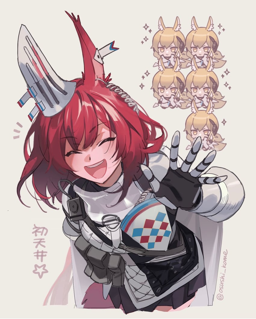 nearl, flametail, and nearl the radiant knight (arknights) drawn by osushi_kome