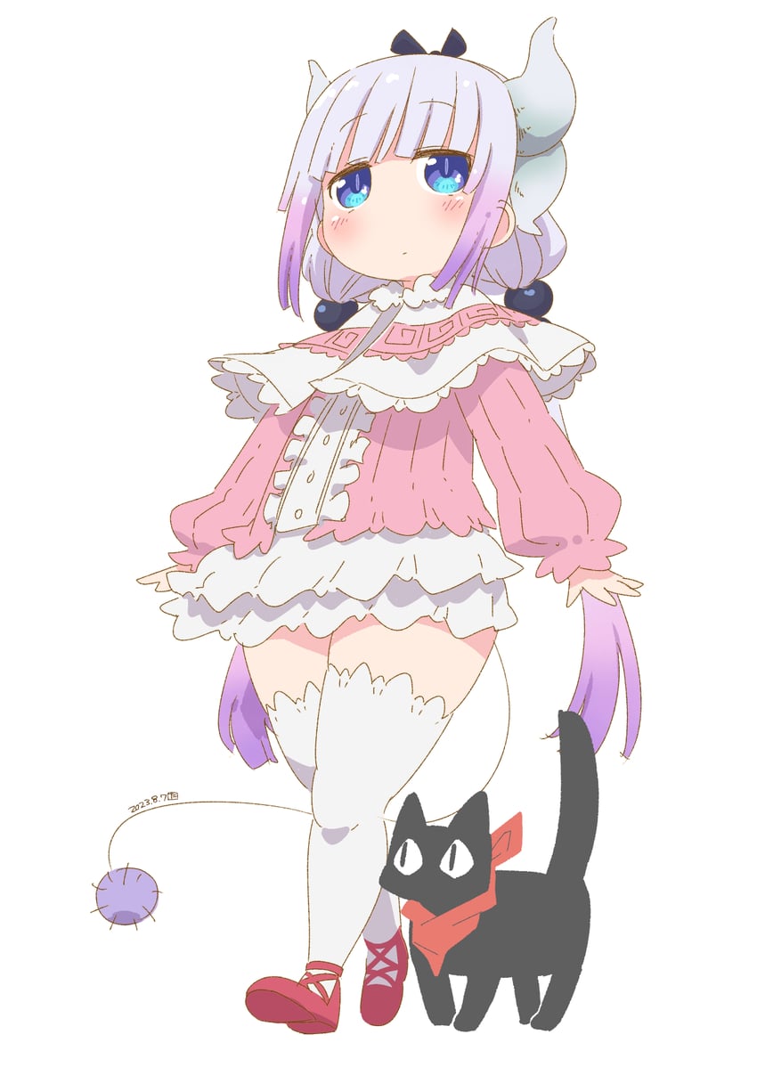 kanna kamui and sakamoto (kobayashi-san chi no maidragon and 2 more) drawn by tabayan_jigokuhen
