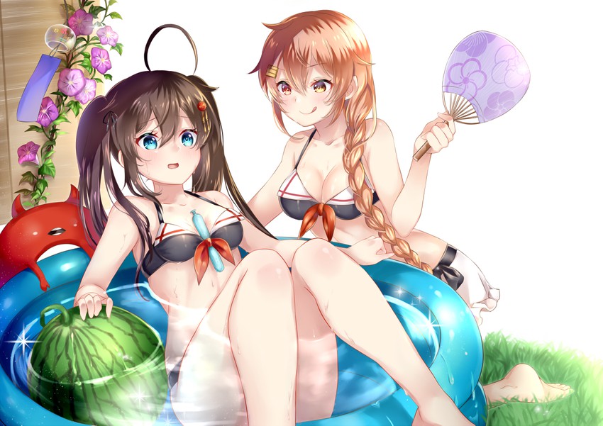 shigure, shigure kai ni, murasame, enemy lifebuoy, and murasame kai ni (kantai collection) drawn by mashiro_aa