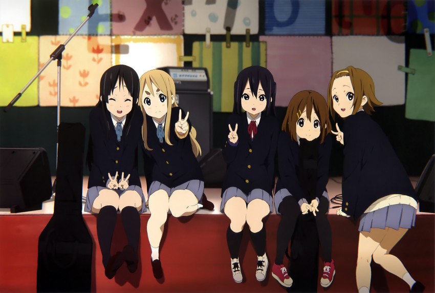 akiyama mio, nakano azusa, hirasawa yui, tainaka ritsu, and kotobuki tsumugi (k-on!) drawn by horiguchi_yukiko