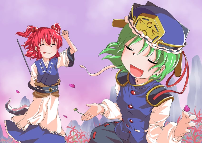 shiki eiki and onozuka komachi (touhou) drawn by iruka_no_hito