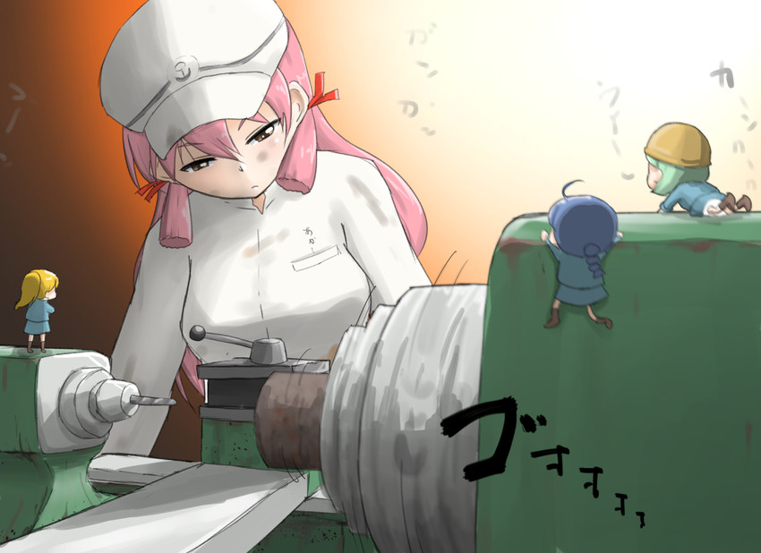 akashi, fairy, and maintenance musume (kantai collection) drawn by nishishi