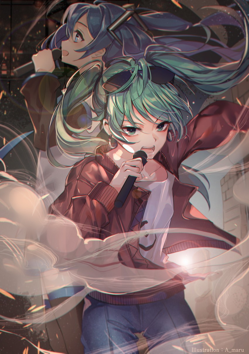 hatsune miku (vocaloid and 1 more) drawn by a_maru