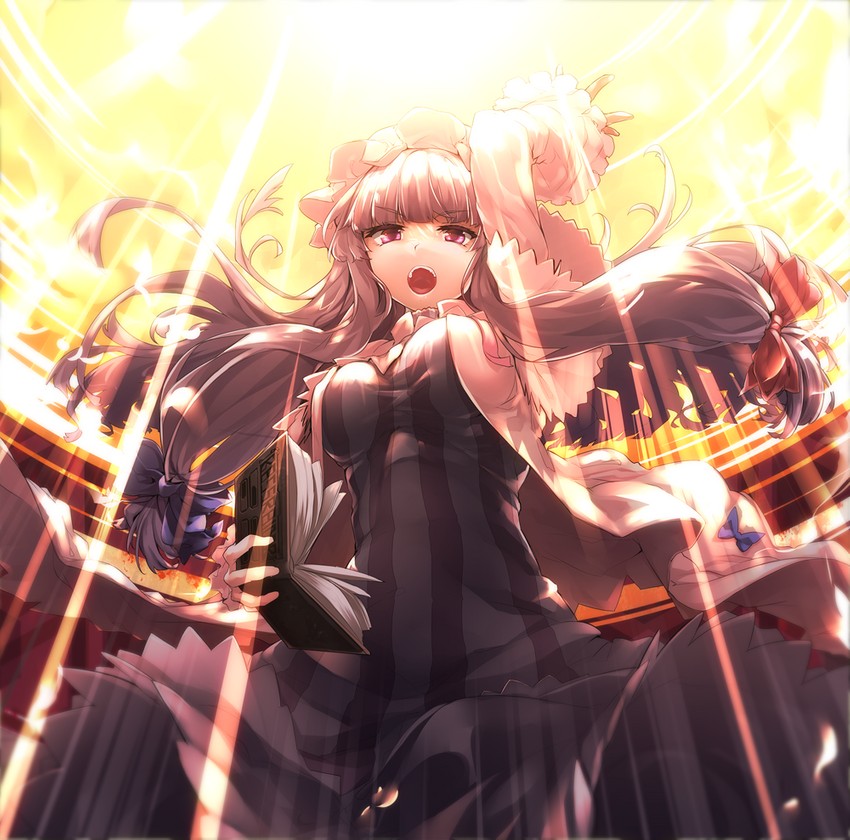 patchouli knowledge (touhou and 2 more) drawn by kazetto