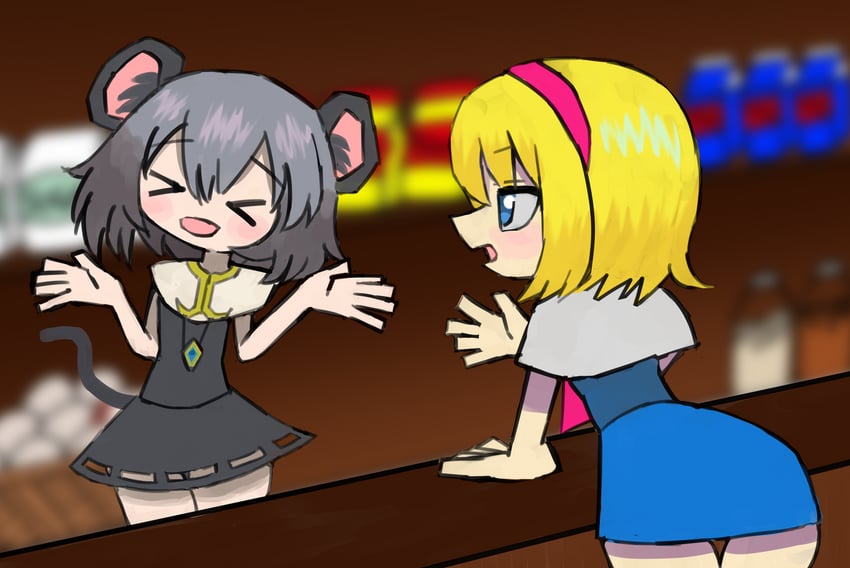 alice margatroid, nazrin, nyon, and ichigo (touhou and 1 more) drawn by pro55h