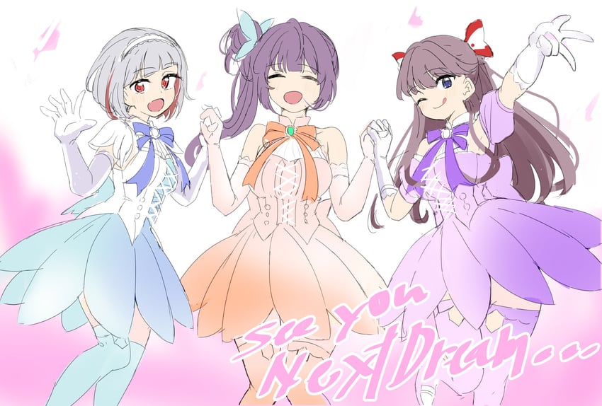 fujishima megumi, otomune kozue, and yugiri tsuzuri (love live! and 1 more) drawn by ereka