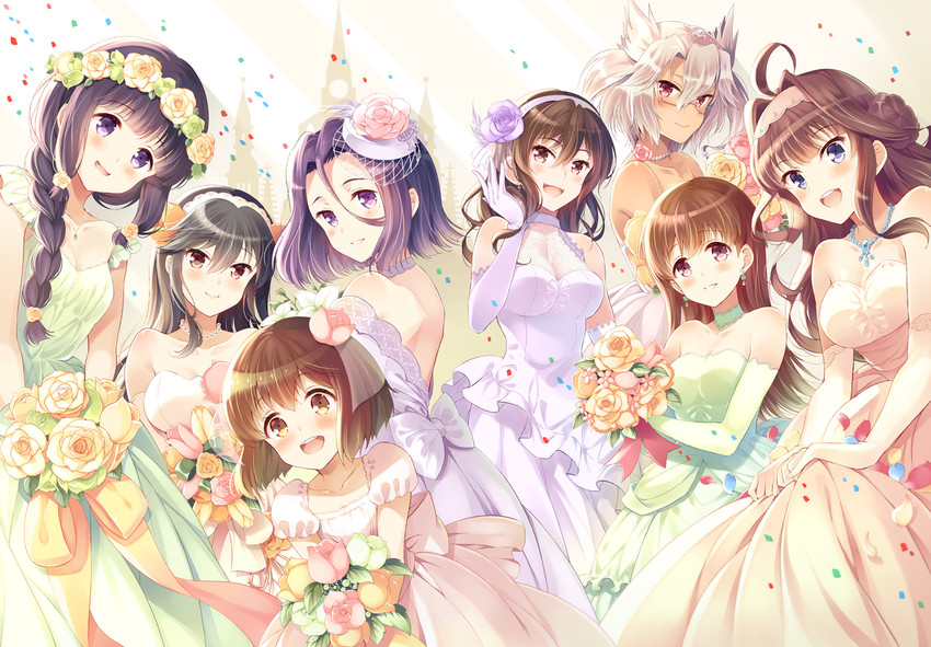 kongou, haruna, yukikaze, kitakami, tatsuta, and 3 more (kantai collection) drawn by komi_zumiko