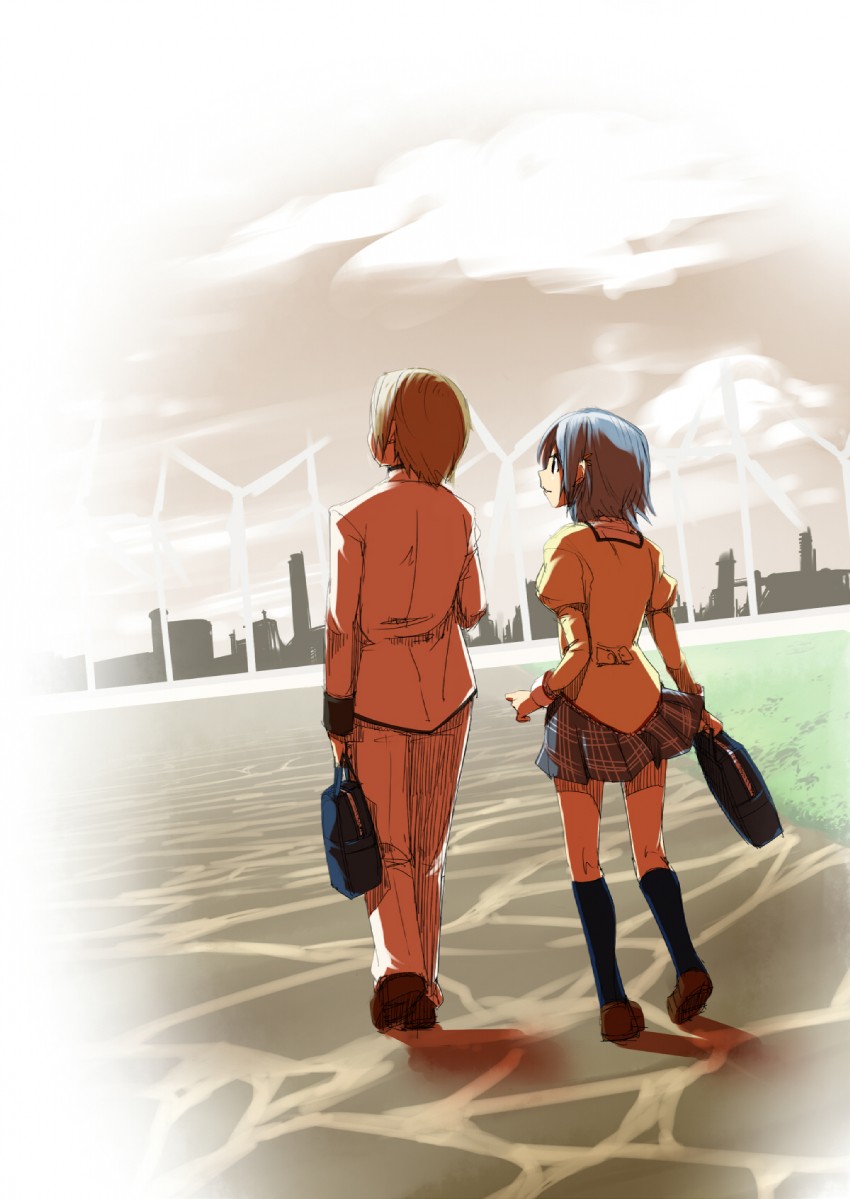 miki sayaka and kamijou kyousuke (mahou shoujo madoka magica) drawn by nukkoru