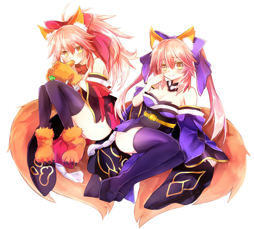 tamamo, tamamo no mae, and tamamo cat (fate and 2 more) drawn by eru_(948143)