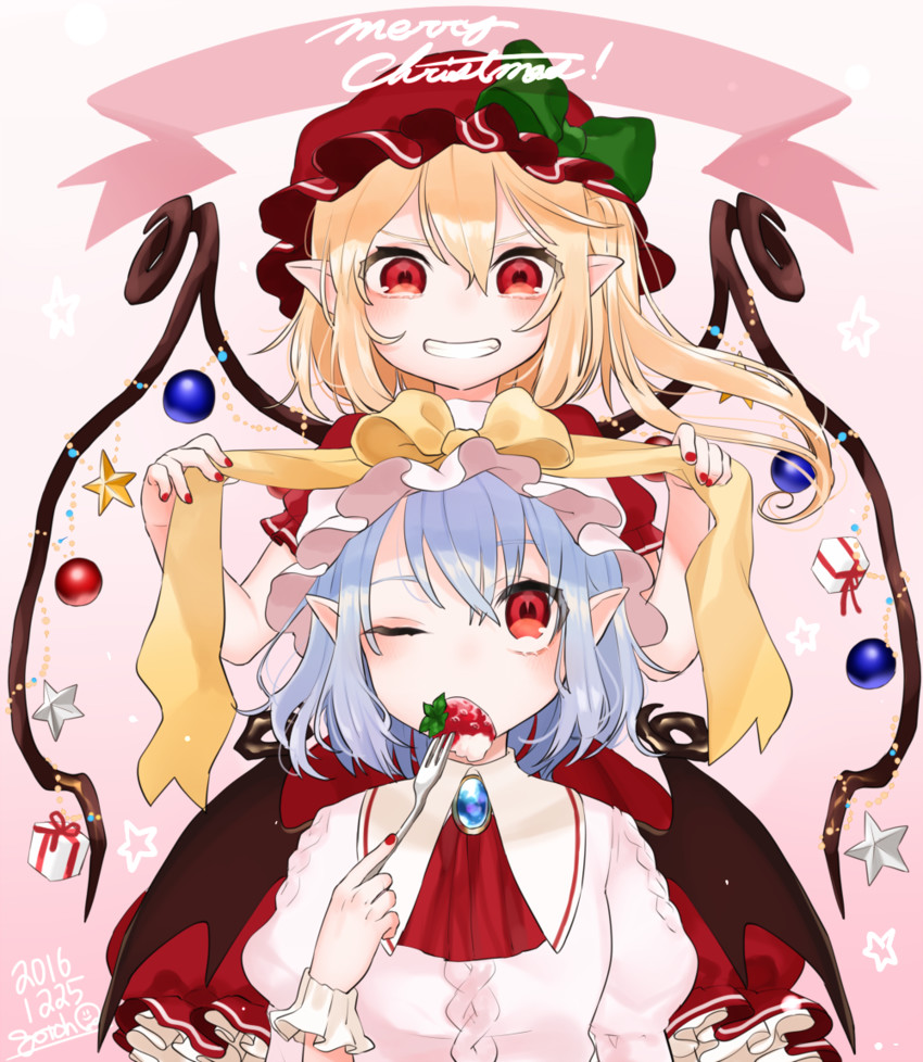 remilia scarlet and flandre scarlet (touhou) drawn by gotoh_(nekocat)