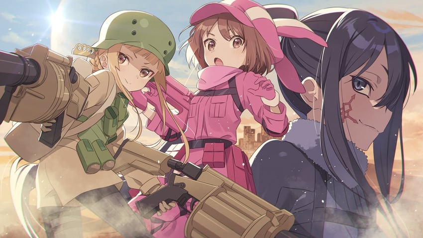 llenn, fukaziroh, and pitohui (sword art online and 1 more) drawn by hechima_(issindotai)