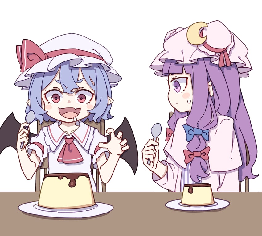 remilia scarlet and patchouli knowledge (touhou) drawn by kame_(kamepan44231)