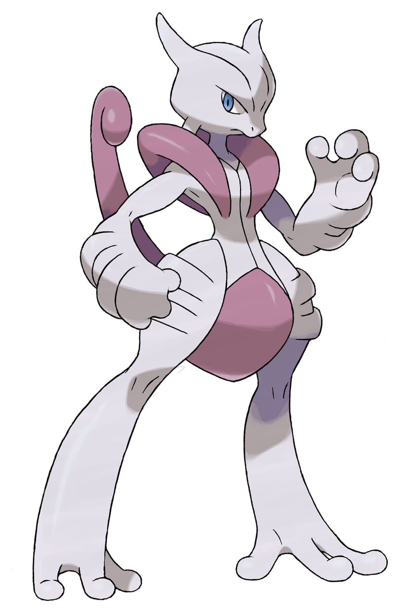 mewtwo and mega mewtwo x (pokemon and 1 more) drawn by sugimori_ken