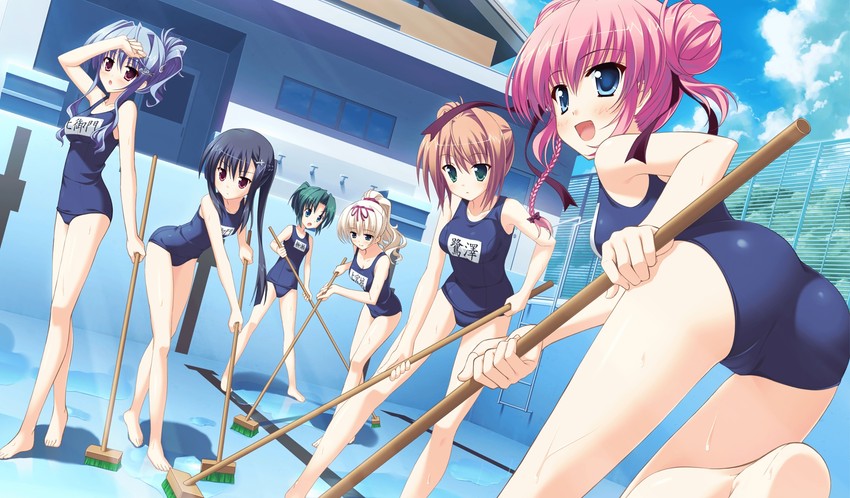 sagisawa chiho, rousen'in rise, kitamikado ritsuko, kamiyagi ruriko, kitamikado ayaka, and 1 more (princess evangile) drawn by saeki_nao and yamakaze_ran