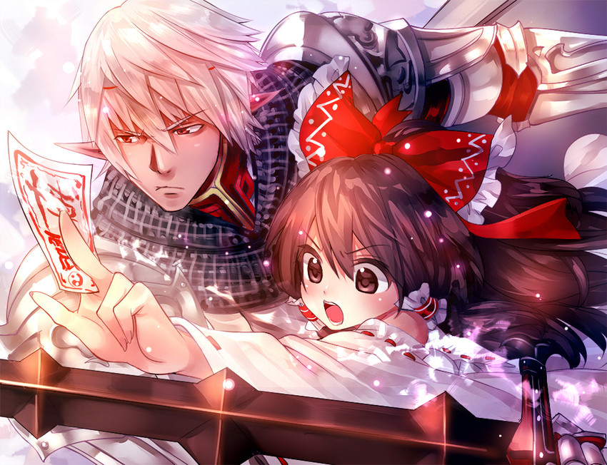 hakurei reimu and buront (touhou and 3 more) drawn by nagare