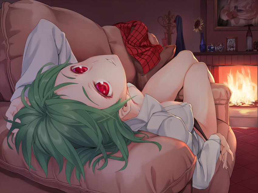 kazami yuuka, wriggle nightbug, and billy herrington (touhou and 1 more) drawn by asutora